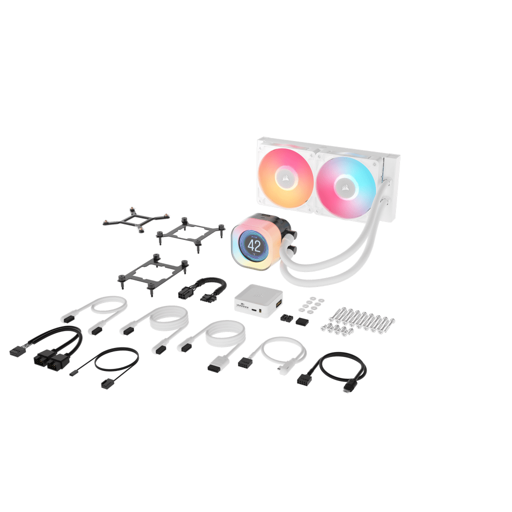 Corsair iCUE LINK TITAN 240 RX LCD Liquid CPU Cooler White