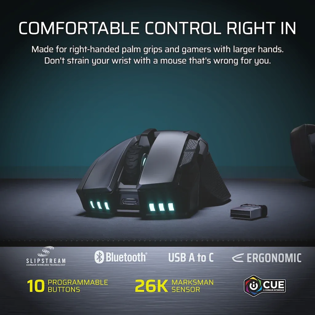 Corsair IRONCLAW Wireless SE Gaming Mouse 26K DPI Black