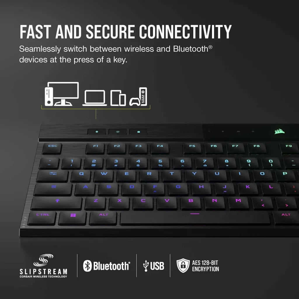 Corsair K100 AIR Wireless RGB Ultra-Thin Mechanical Gaming Keyboard CHERRY MX Black