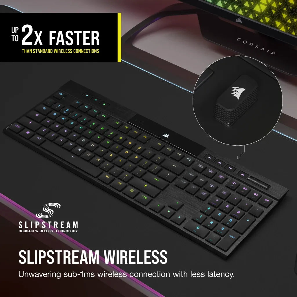 Corsair K100 AIR Wireless RGB Ultra-Thin Mechanical Gaming Keyboard CHERRY MX Black