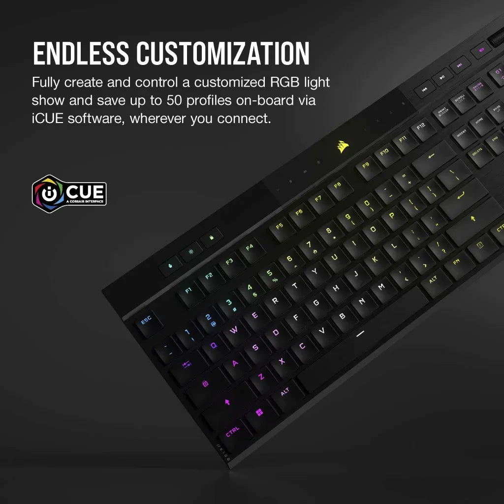 Corsair K100 AIR Wireless RGB Ultra-Thin Mechanical Gaming Keyboard CHERRY MX Black
