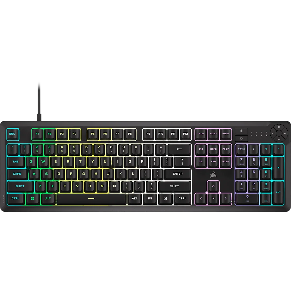 CORSAIR K55 CORE RGB Black official front product view