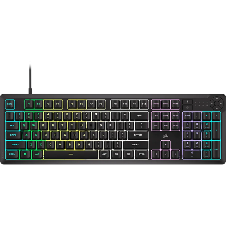 CORSAIR K55 CORE RGB noir - vue avant officielle du produit