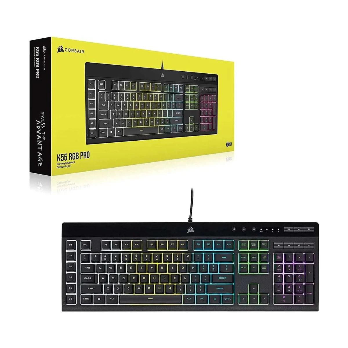 Corsair K55 RGB PRO Membrane Gaming Keyboard IP42 Spill-Resistant - Black