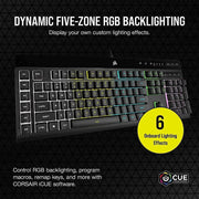 Corsair K55 RGB PRO Membrane Gaming Keyboard IP42 Spill-Resistant - Black