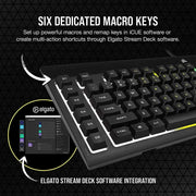 Corsair K55 RGB PRO Membrane Gaming Keyboard IP42 Spill-Resistant - Black