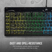 Corsair K55 RGB PRO Membrane Gaming Keyboard IP42 Spill-Resistant - Black