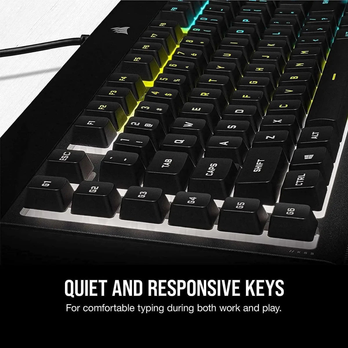 Corsair K55 RGB PRO Membrane Gaming Keyboard IP42 Spill-Resistant - Black