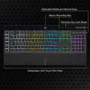 Corsair K55 RGB PRO Membrane Gaming Keyboard IP42 Spill-Resistant - Black