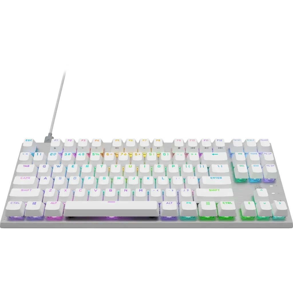 Corsair K60 PRO TKL RGB Tenkeyless Optical-Mechanical Gaming Keyboard OPX Switch White