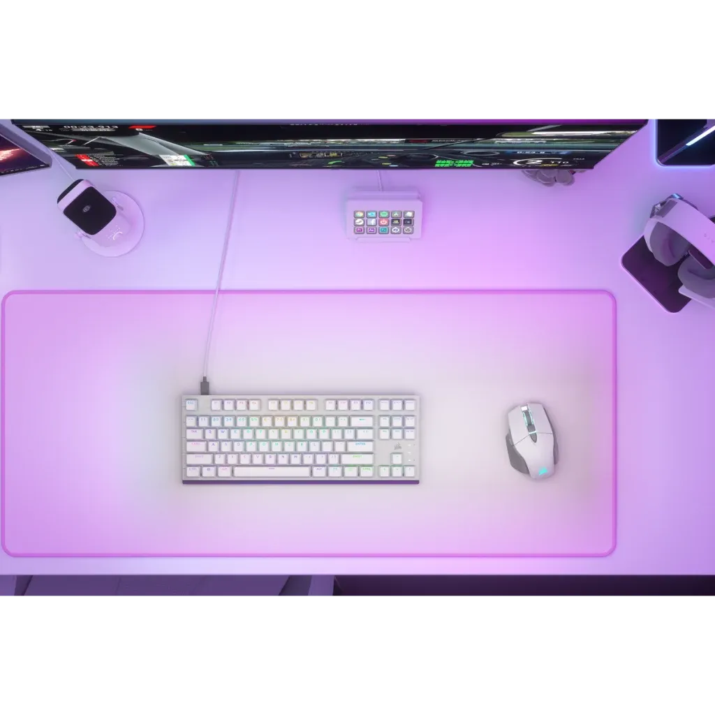 Corsair K60 PRO TKL RGB Tenkeyless Optical-Mechanical Gaming Keyboard OPX Switch White
