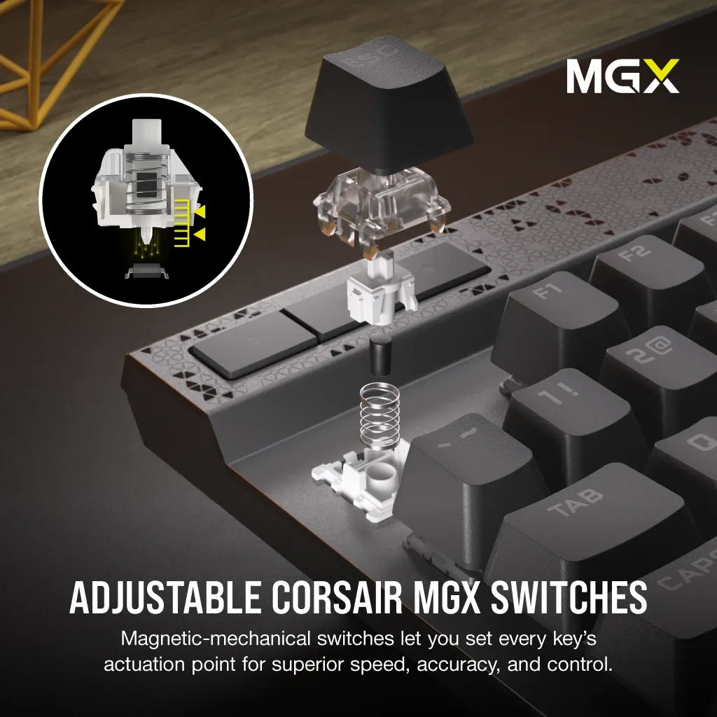 Corsair K70 MAX RGB Magnetic-Mechanical Gaming Keyboard MGX Switches Steel Grey