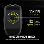 Corsair KATAR PRO Wireless Gaming Mouse 10K DPI - Black