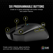 Corsair KATAR PRO Wireless Gaming Mouse 10K DPI - Black