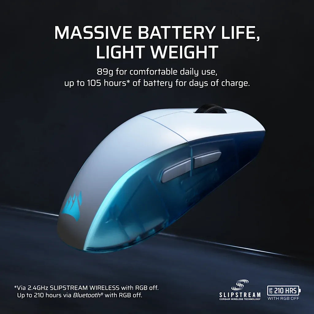 Corsair M75 WIRELESS Lightweight RGB Gaming Mouse Glacier Blue