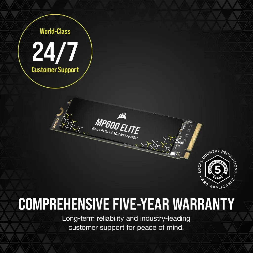 Corsair MP600 ELITE 1TB PCIe Gen4 x4 NVMe M.2 SSD