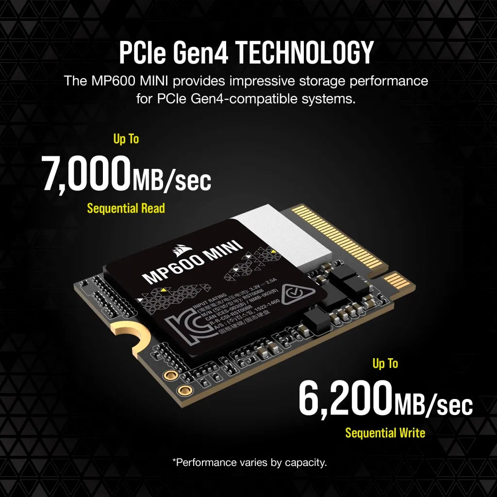 Corsair MP600 MINI 1TB PCIe Gen4 x4 NVMe M.2 2230 SSD