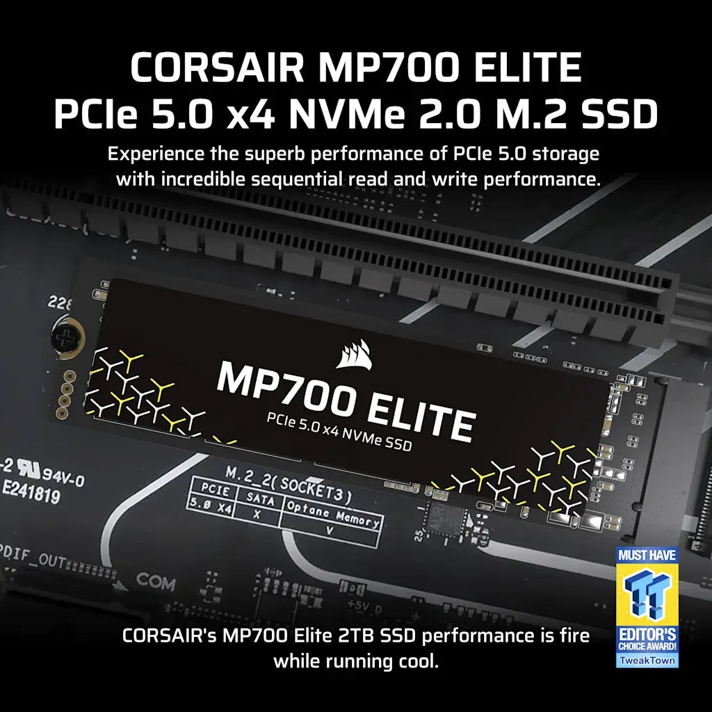 Corsair MP700 ELITE 4TB PCIe 5.0 x4 NVMe M.2 SSD