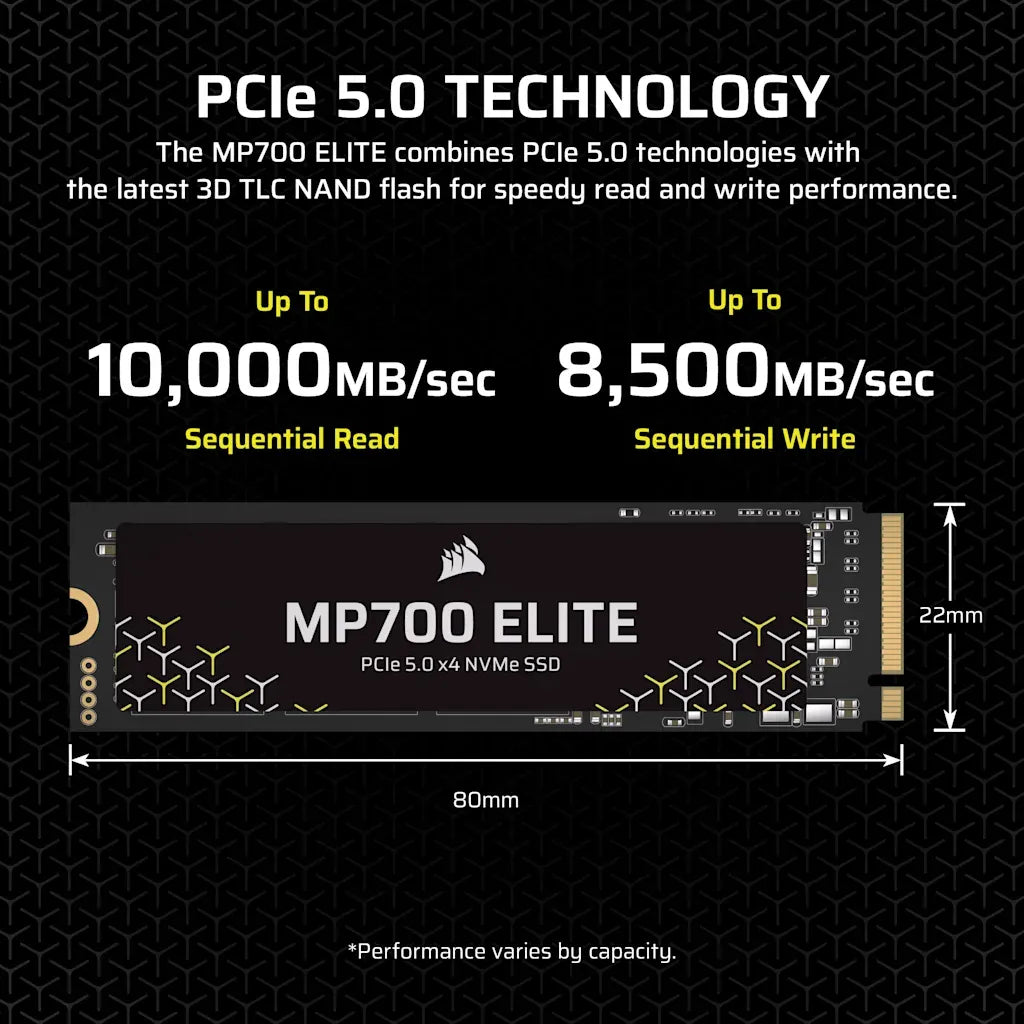 Corsair MP700 ELITE 4TB PCIe 5.0 x4 NVMe M.2 SSD