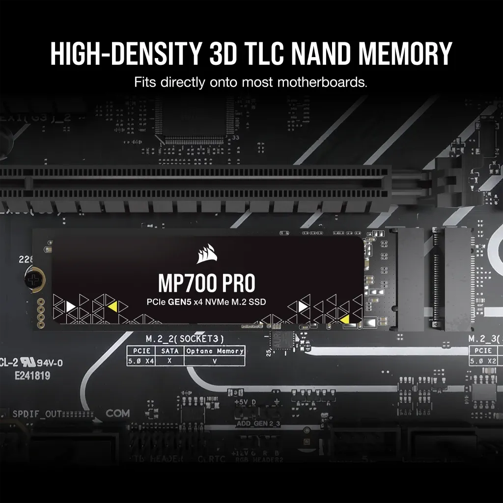 Corsair MP700 PRO 1TB PCIe Gen5 x4 NVMe 2.0 M.2 SSD