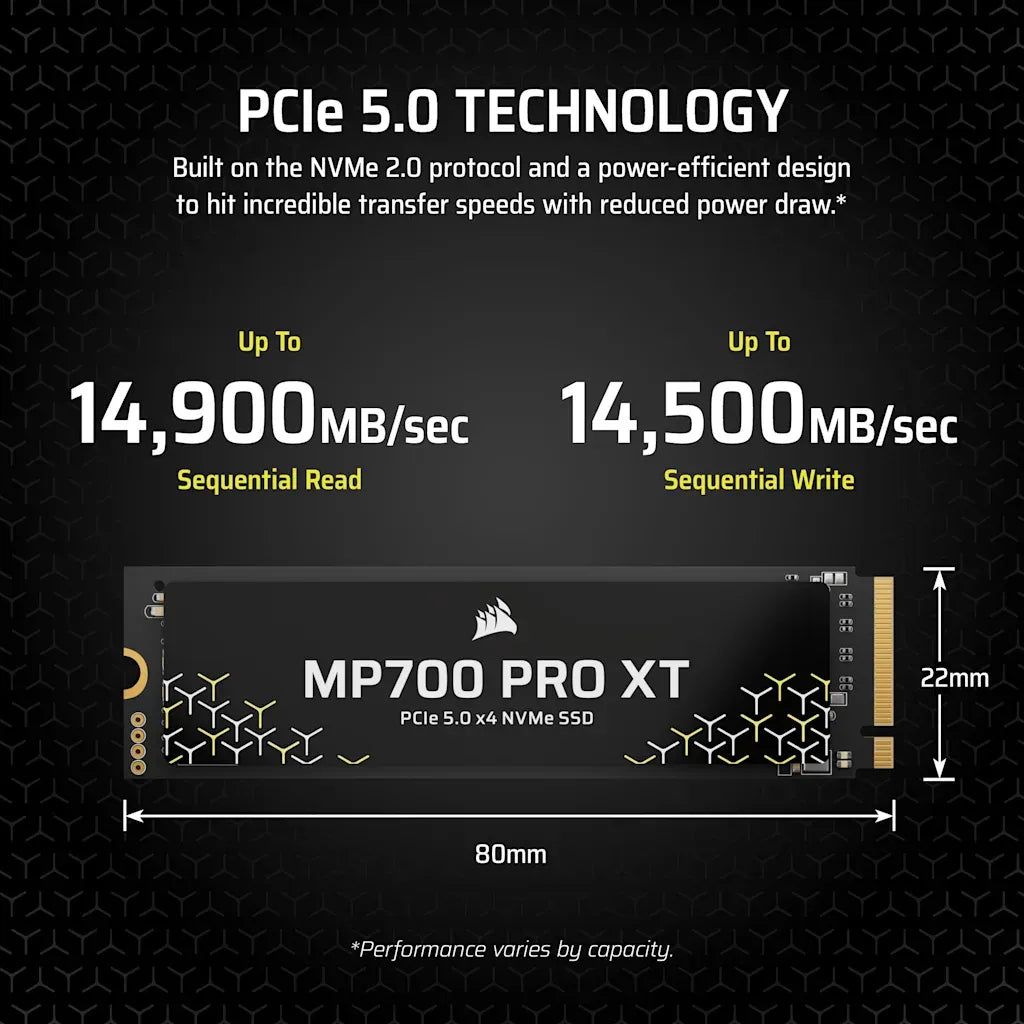 Corsair MP700 PRO XT 1TB PCIe 5.0 x4 NVMe M.2 SSD