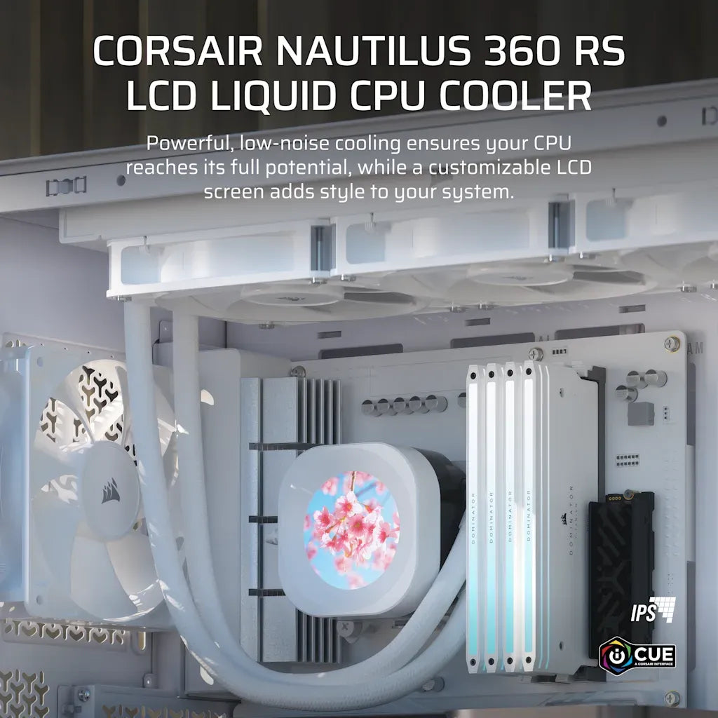 Corsair NAUTILUS 360 RS LCD Liquid CPU Cooler White