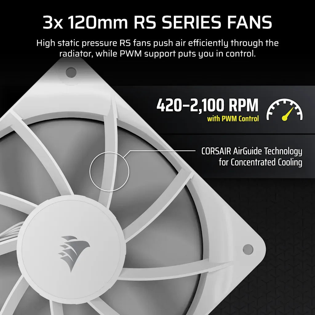 Corsair NAUTILUS 360 RS LCD Liquid CPU Cooler White