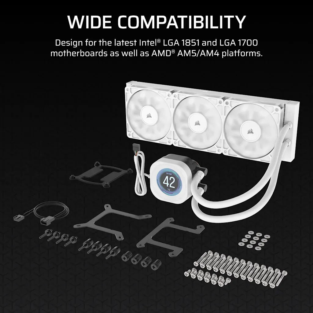 Corsair NAUTILUS 360 RS LCD Liquid CPU Cooler White