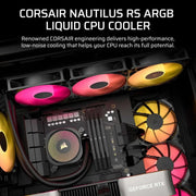 Refroidisseur liquide CPU CORSAIR Nautilus RS ARGB 360 mm – faible bruit – Noir
