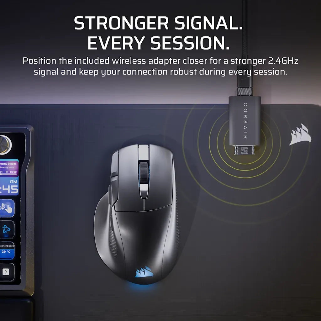 Corsair NIGHTSWORD v2 WIRELESS SD Stream Deck Gaming Mouse 33K DPI Black