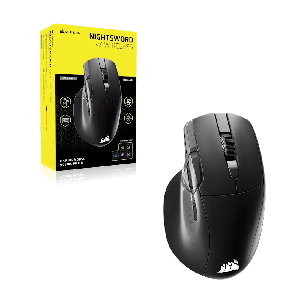 Corsair NIGHTSWORD v2 WIRELESS SD Stream Deck Gaming Mouse 33K DPI Black