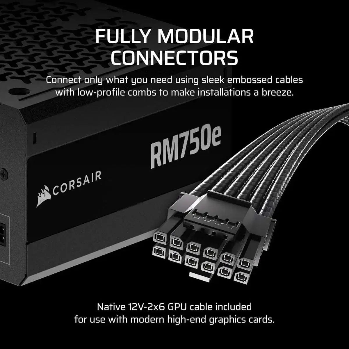 Corsair RM750e Alimentation ATX entièrement modulaire 750 W – Noir — conception modulaire