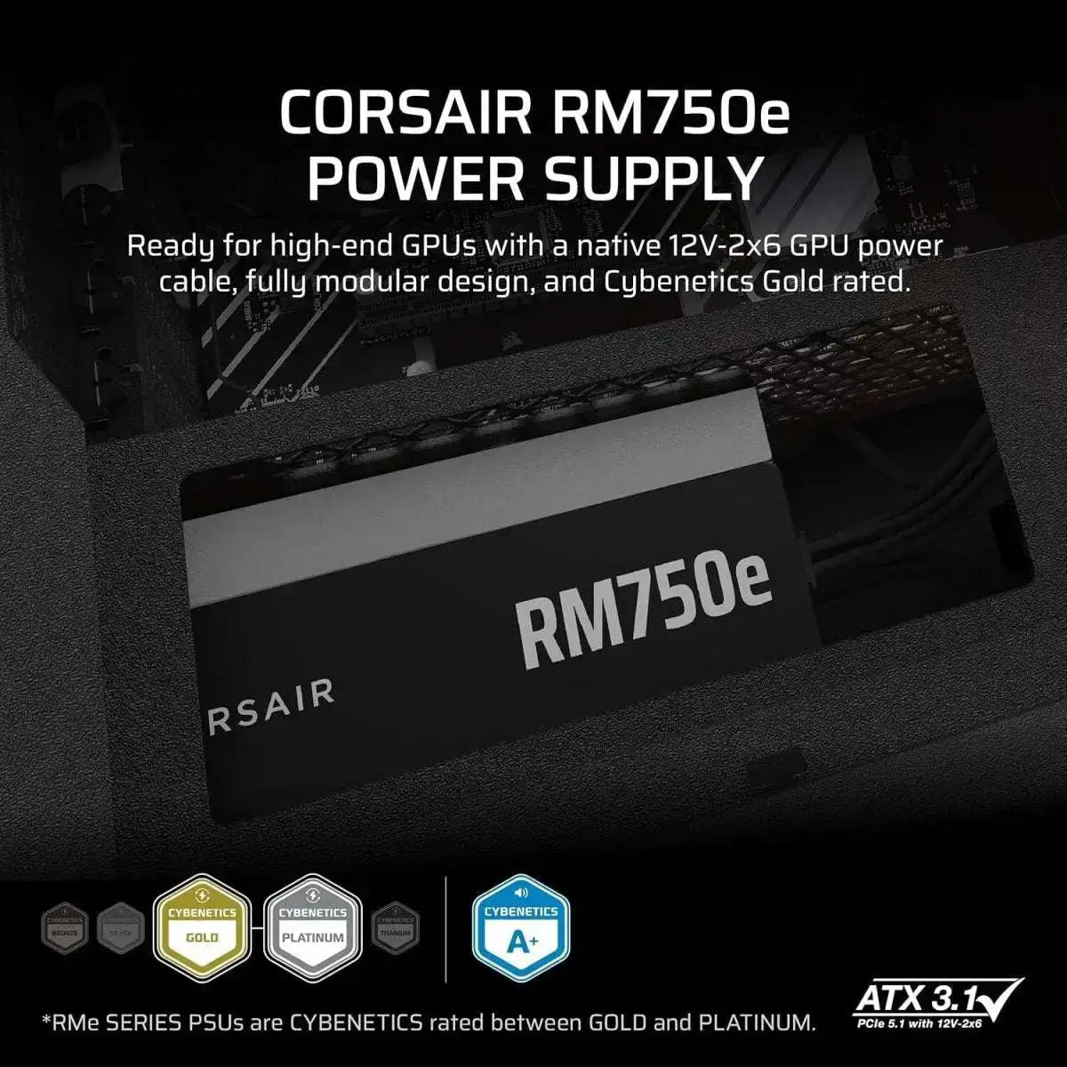 Corsair RM750e Alimentation ATX entièrement modulaire 750 W – Noir — conception modulaire