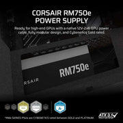 Corsair RM750e Alimentation ATX entièrement modulaire 750 W – Noir — conception modulaire