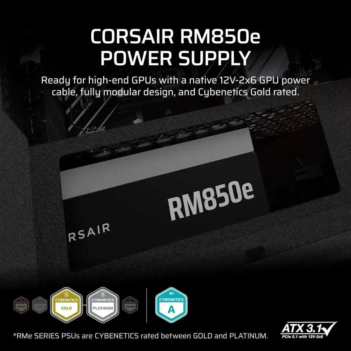 Corsair RM850e 2025 Alimentation entièrement modulaire 850 W – Noir — conception modulaire