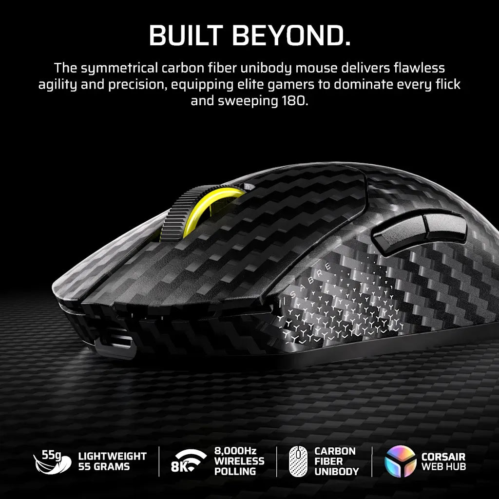 Corsair SABRE v2 PRO Carbon Fiber Wireless Gaming Mouse 33K DPI Black