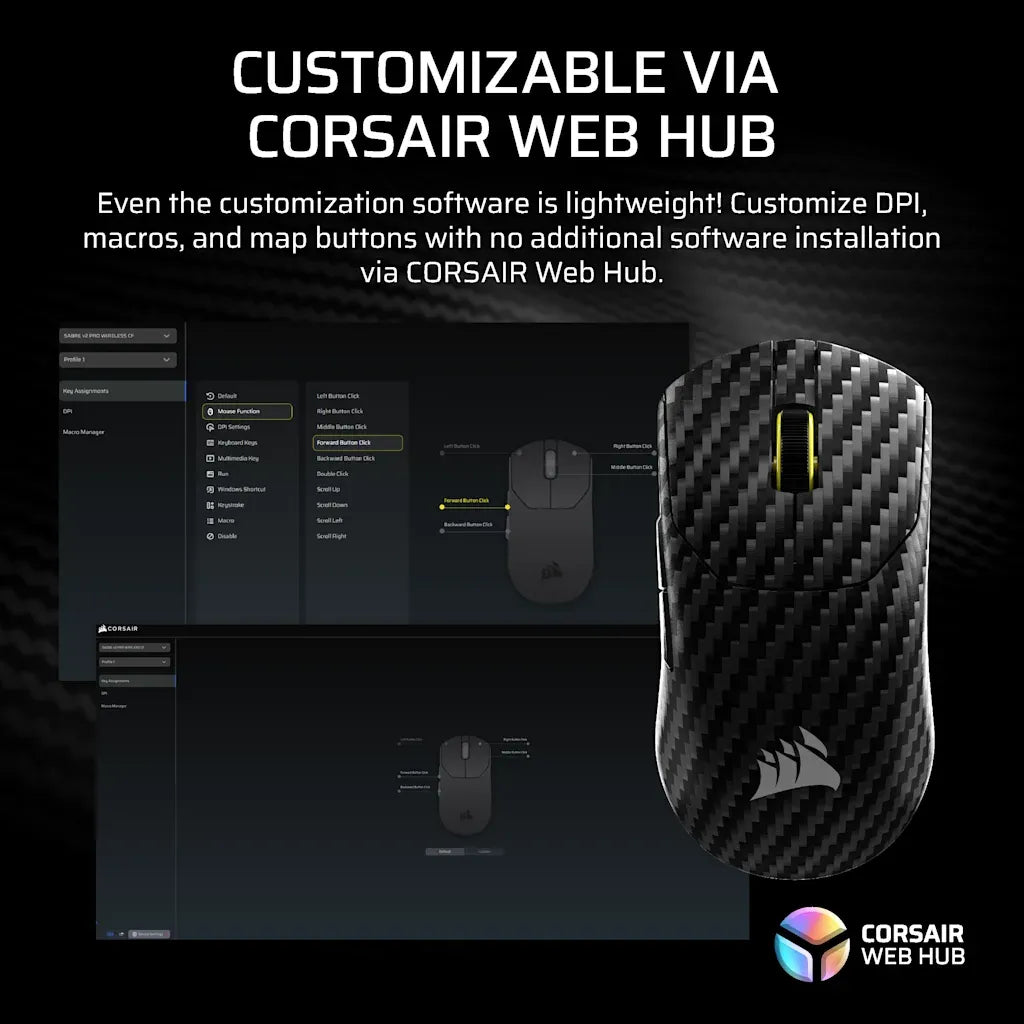 Corsair SABRE v2 PRO Carbon Fiber Wireless Gaming Mouse 33K DPI Black