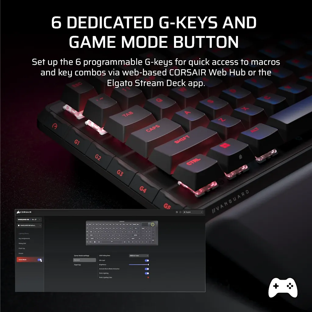 Corsair VANGUARD 96 Wireless Mechanical Gaming Keyboard Black