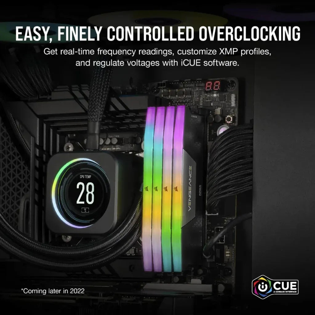 Corsair VENGEANCE RGB 96GB (2x48GB) DDR5 DRAM 5600MT/s CL40 Memory Kit