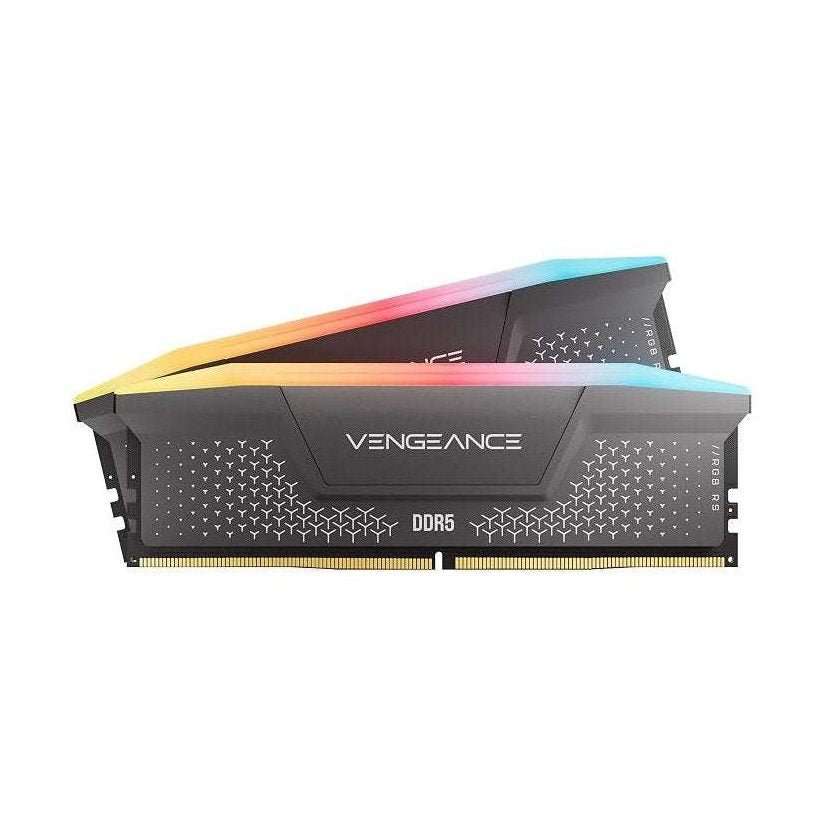 DDR5 RGB RAM kit, black heatspreaders with rainbow LED light bar