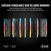 Mémoire RAM CORSAIR Vengeance RGB RS DDR5 RAM 16 Go 2x8GB 6000 MHz CL36 — DDR5