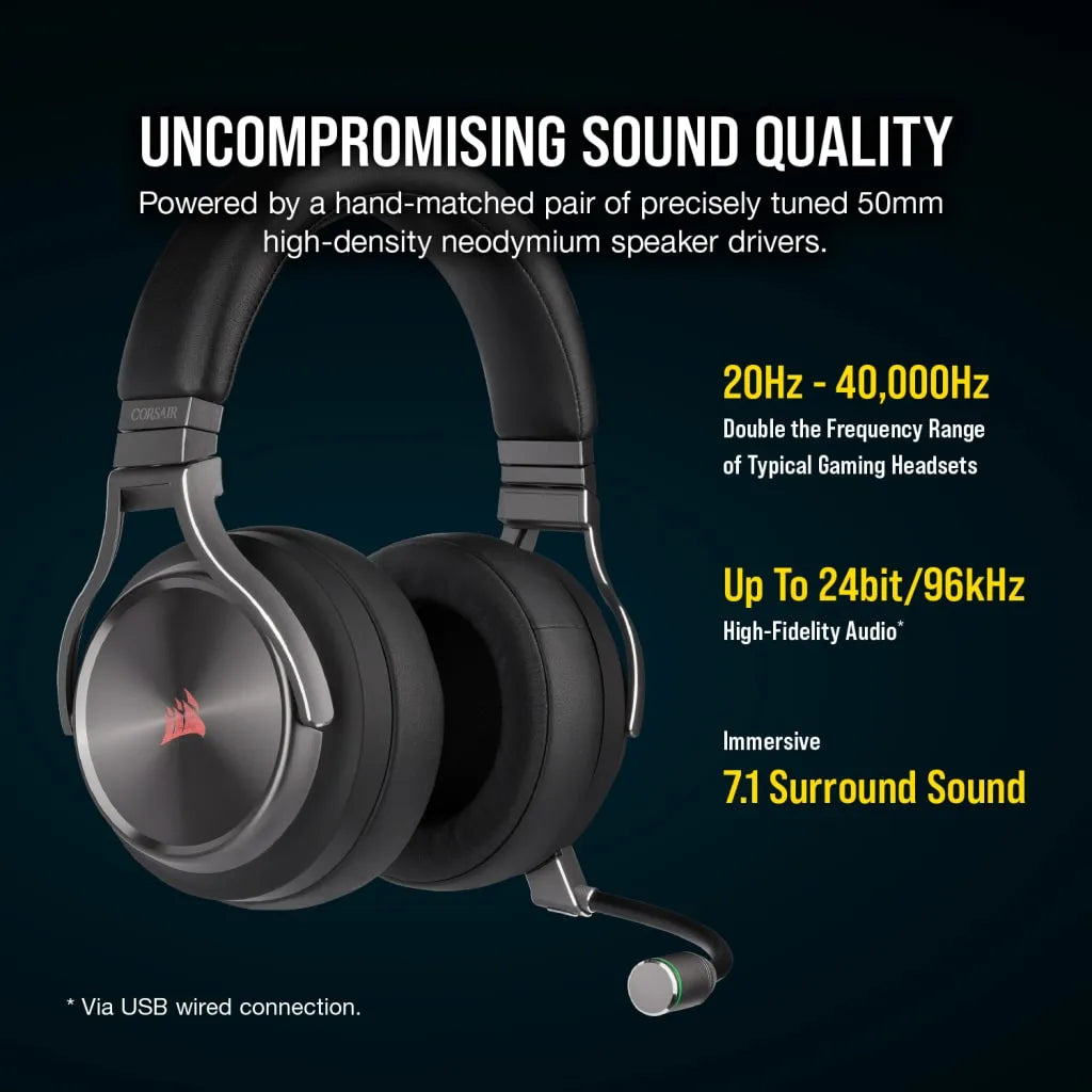 Corsair VIRTUOSO RGB WIRELESS SE High-Fidelity Gaming Headset Gunmetal