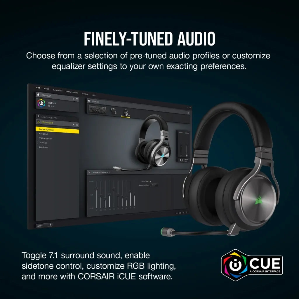Corsair VIRTUOSO RGB WIRELESS SE High-Fidelity Gaming Headset Gunmetal