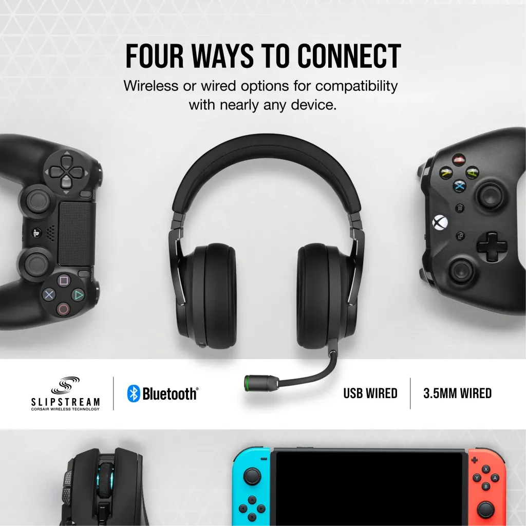 Corsair VIRTUOSO RGB WIRELESS XT Gaming Headset Dolby Atmos Slate