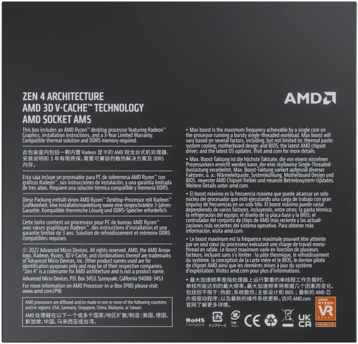 AMD Ryzen 7 7800X3D 8-Core 16-Thread Desktop Processor