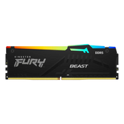 Vue avant officielle de la mémoire Kingston FURY Beast RGB DDR5 32 Go (2 x 16 Go) 6000 MT/s CL36 noire