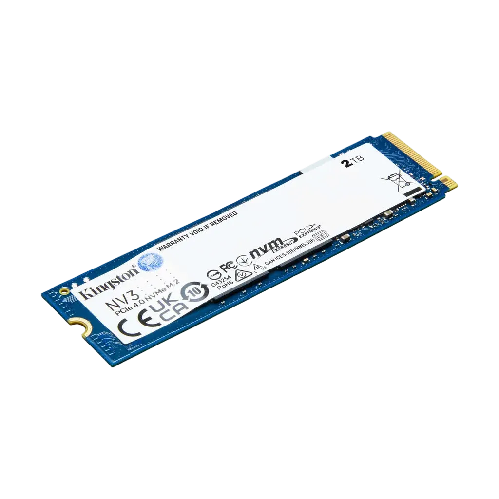 Kingston NV3 2TB PCIe 4.0 NVMe M.2 2280 SSD official angled product view