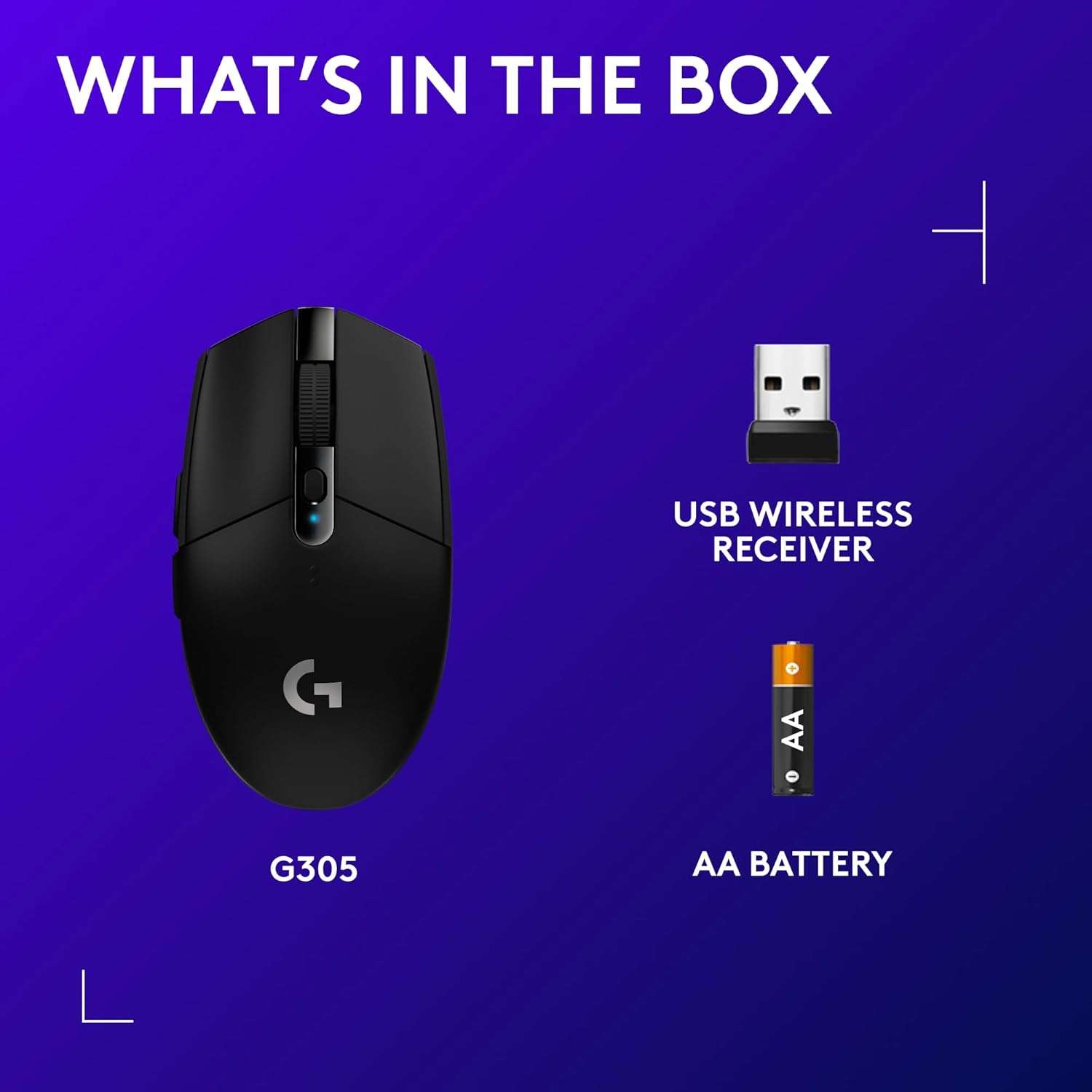 Souris de jeu sans fil Logitech G G305 LIGHTSPEED avec capteur HERO 12000 DPI
