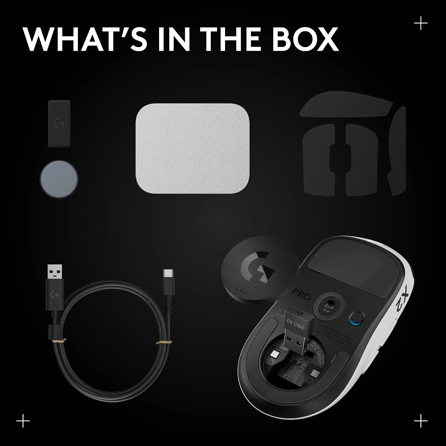 Logitech G PRO X2 SUPERSTRIKE Wireless Gaming Mouse Haptic Feedback 61g Lunar Eclipse