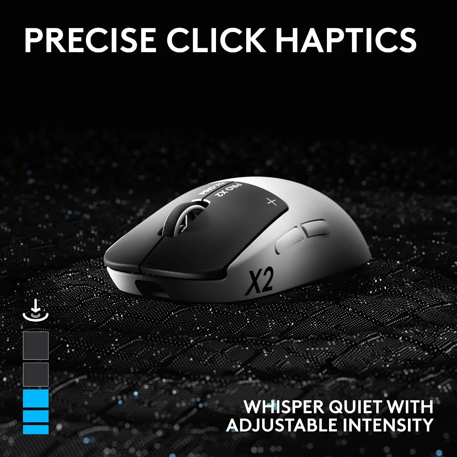 Logitech G PRO X2 SUPERSTRIKE Wireless Gaming Mouse Haptic Feedback 61g Lunar Eclipse
